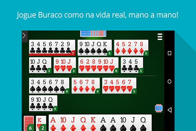Buraco Mano a Mano MegaJogos: tela do jogo