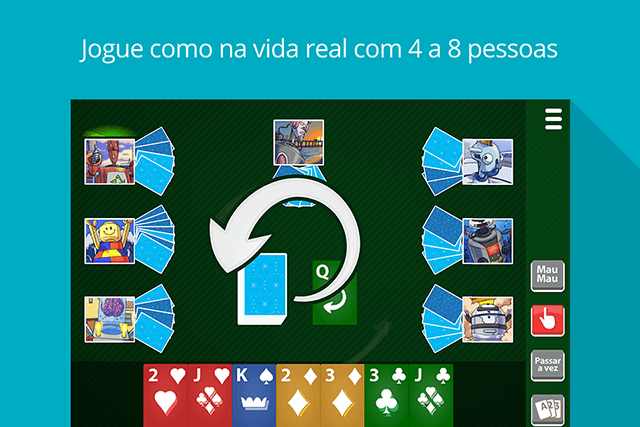 Mau Mau MegaJogos: tela do jogo