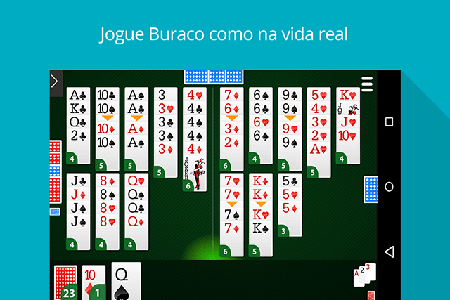 Mega Buraco MegaJogos: tela do jogo