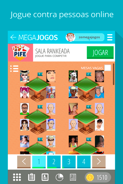 Pife - Pif Paf MegaJogos: tela do jogo
