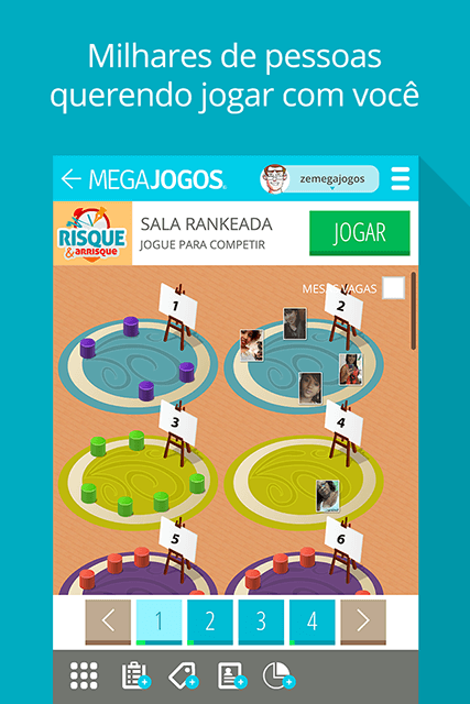 Risque & Arrisque MegaJogos: tela do jogo