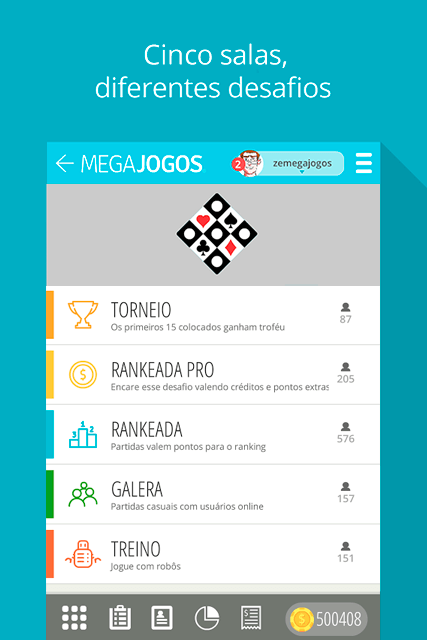 Truco Mineiro MegaJogos: tela do jogo