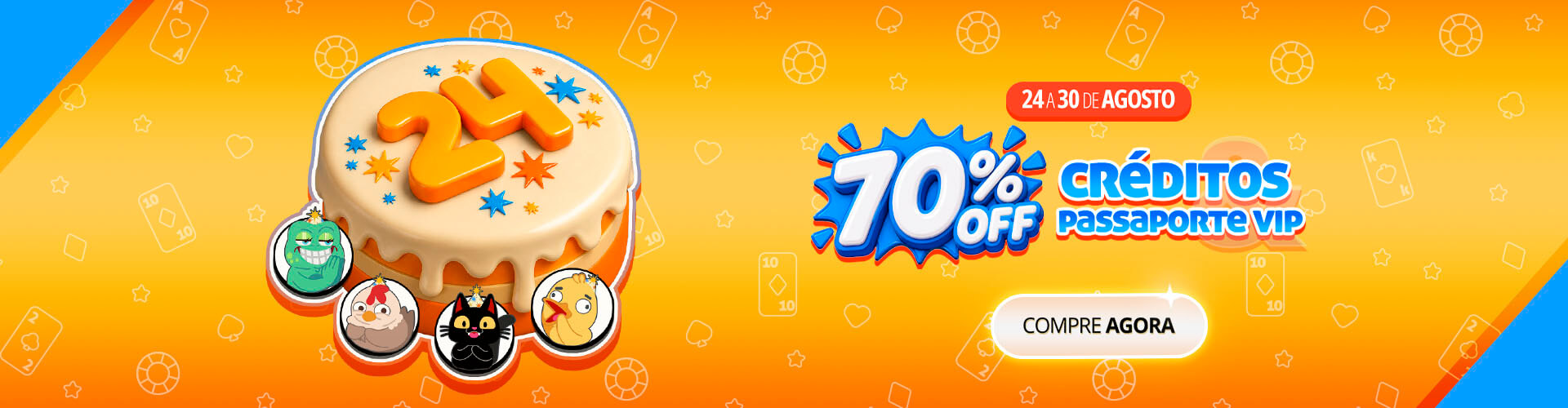 ? Hoje � dia de festa! S�o 24 anos de MegaJogos e 70% de desconto em tudo para celebrar.