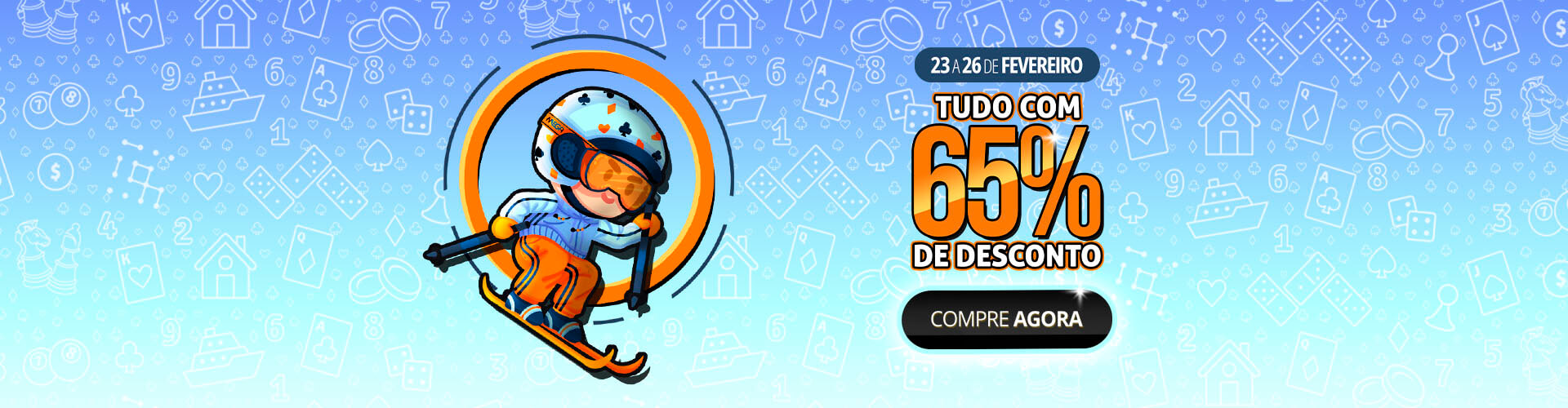 ? Aproveite 65% de desconto e mostre que de truco e de economia, voc� entende bem! ?