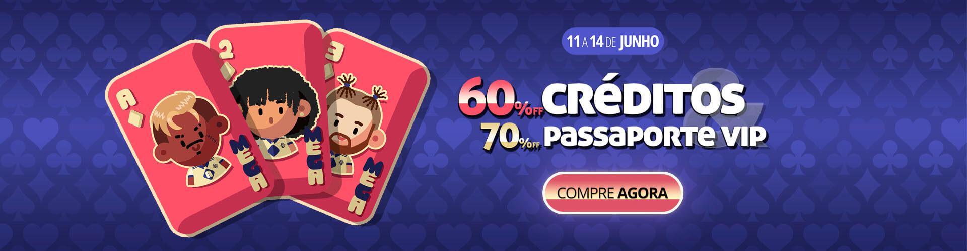 ? Entre no jogo com 60% em cr�ditos e 70% em passaportes! ?