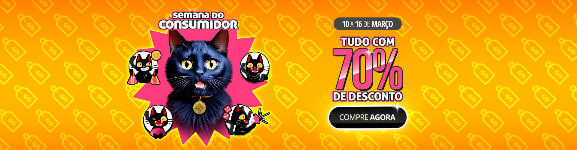 ? Azar  ficar de fora! Semana do Consumidor com 70% DESCONTO! ??