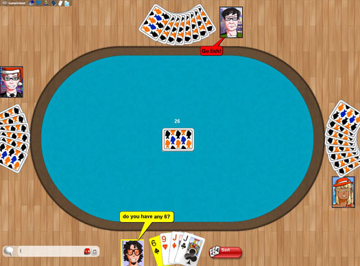 Play Go Fish online free. 2-12 players, No ads