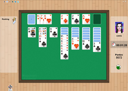 Solitaire Online MegaJogos